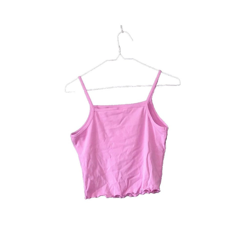 BP Womens Tank Top Camisole Size Medium Purple Tulip Square Neck Lettuce…